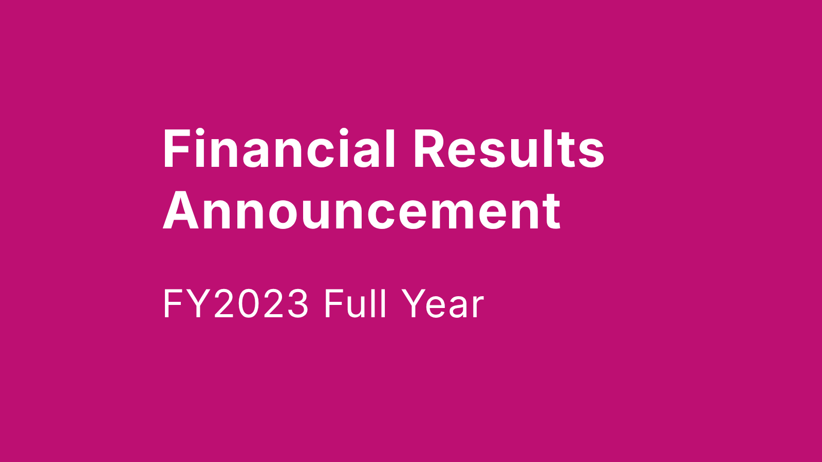 FY2023 Financial Results